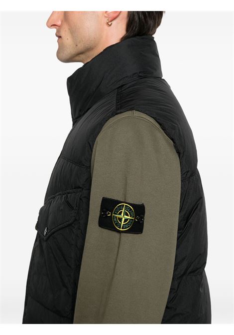 brushed organic cotton fleece sweatshirt man military green STONE ISLAND | K2S15 6100028 S0A20V0054